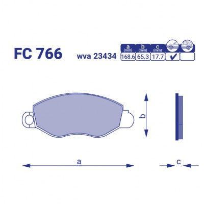 Тормозная колодка передняя Ford Transit VI с борт.плат/ход.часть 16``,FC766, к-т