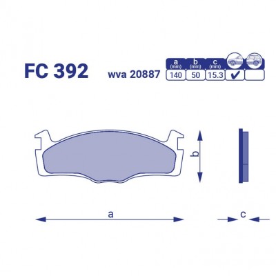 Колодка торм. передняя CORDOBA, FC 392, к-т