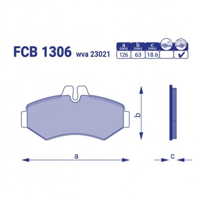 Тормозные колодки задние Mersedes-Benz Sprinter 3-t фургон (Bosch), FCB1306 ,к-т