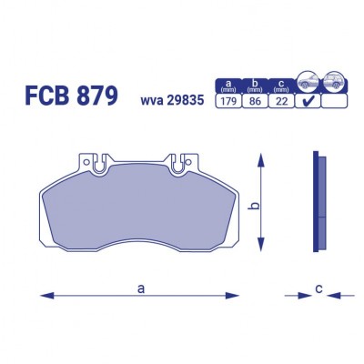 Тормозные колодки задние Mersedes-Benz Vario с борт.плат/ход.часть, FCB879,к-т